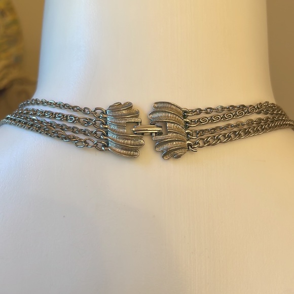 Stunning 1960s silver tone multi-length locket necklace - Picture 4 of 12